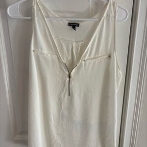 Express Women's White Zipper Tank Top Size L